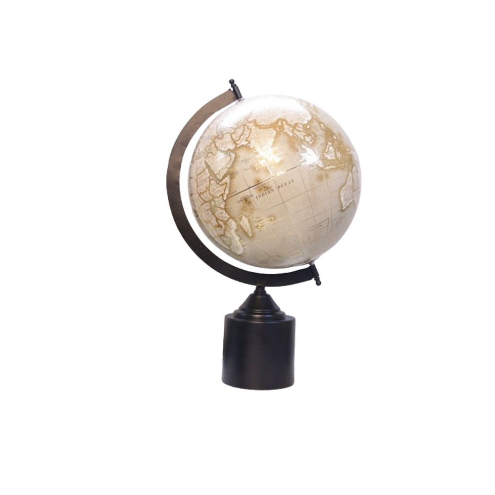 White Globe Emboze Decorative Table Top Showpiece